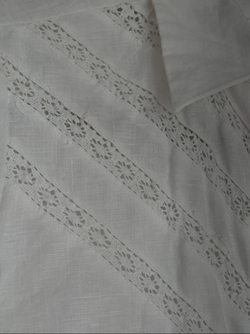 100% Irish Linen & Lace button up shirt S - Picture 2 of 12